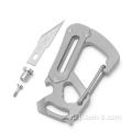 EDC Outdoor Survival Titanium Carabiner с ножом